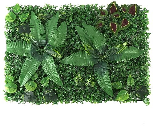 Luocute Künstliche Buchsbaumhecke-Wandpaneele, 59,9 X 39,9 cm, Dichteres Grün, Gras-Wandhintergrundpaneele für Grüne Wanddekoration Im Innen- und Außenbereich, Efeu-Zaunabdeckung, (Typ 3)