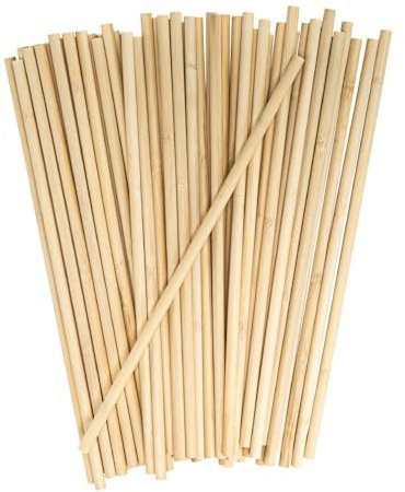 Ideen mit Herz Holzstäbe | 50 Stück | rund | 30 cm lang | 8 mm x 8 mm | glatt geschliffen | Bambus | Stab kürzbar | für Dekoration, Modellbau, Basteln, DIY (rund)