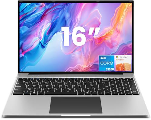 jumper Laptop, 16 inch Full HD Display, 1920x1200 Pixel IPS screen, 5305U Processor, 4GB RAM 128GB SSD Laptops, Dual Stereo Speakers, Office 365 1-Year Subscription, Keyboard Film UK.