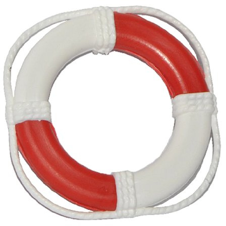 alles-meine.de GmbH Miniatur Rettungsring - für Puppenstube Maßstab 1:12 - Puppenhaus klein Reise Schiff Maritim Schiffsreise Deko Boot - Rettungring