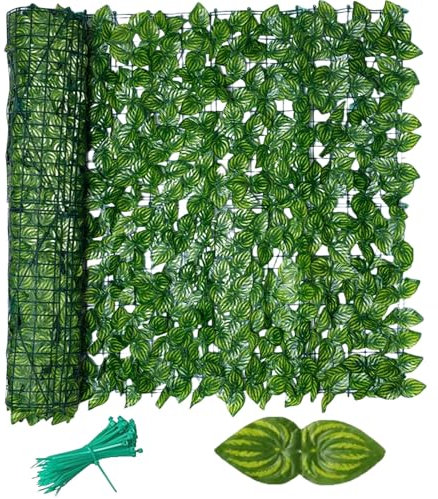 Gartenzaun Sichtschutz 3 * 0,5 m Efeuspalier Künstliche Blätter Garten Sichtschutzzaun Sichtschutz Pflanze Wandpaneele Balkon Outdoor Künstliche Efeu Blatt Hecke