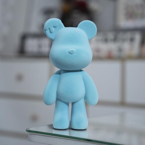 Coniuty Abstract Bear Decor, Animal Sculpture Home Decor Statue, Art Figurine Home Ornament Decoration for Office, Living Room, Bedroom, Book Shelf, TV Cabinet, Desktop (Blue)