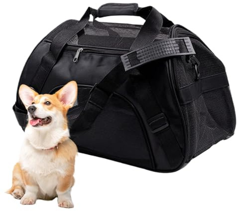 Ofcwoa Caja de transporte para gatos - Correa ajustable bolsa transpirable - Bolsa de viaje plegable transpirable para perros | Para cachorros conejos razas pequeñas y medianas paseos al aire libre