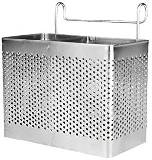 Cutlery Holder, Bluesees Stainless Steel Chopsticks Utensil Drying Rack Basket Holder with Hooks Square Storage Stand Holder for Spoon Knife Fork Case Organizerzer (Two Compartments)