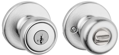 Kwikset 94002-870 Tylo - Pomo de puerta, cromo satinado, entrada con Smartkey