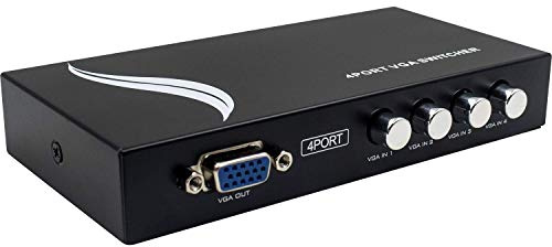 Duttek VGA Switch, VGA Umschalter, VGA Switcher 4-in-1 Schalter (1 Host 4 Displays/4 Hosts 1 Display) Vier Wege VGA Schalter, Video Schalter für PC, Laptop, Desktop, Monitor, Projektor, Fernseher