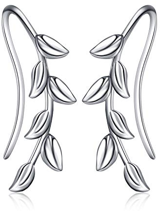 Kreuz Tränenohr Linie Fallen Hängend - Ohrringe 925 Sterling Silber Teardrop Drop Threat Threader Ohrringe