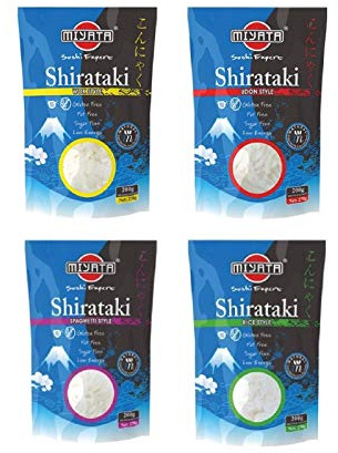 Pamai Pai® Miyata Probierpaket Shirataki Nudeln Spaghetti Udon Wok Reis Nudeln [4x200g ATG]
