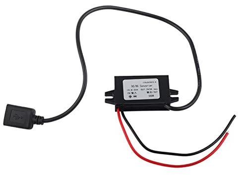 Haofy DC-DC Adapter 12 V / 24 V zu USB 5 V 3A Konverter, 24 V auf 12 V DC Konverter - DC 12V bis 5V 3A Spannungswandler mit USB für Auto Vehicle Motorrad Motor Ladegerät Audio