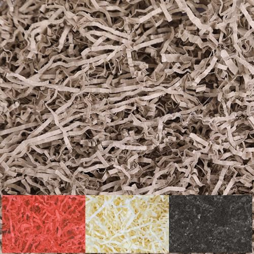 Creative Deco 1 kg ECO Virutas Papel Triturado Relleno Cajas Regalo Kraft Marrón | Material de Embalaje para Cesta, Caja, Paquete, Navidad | Reemplazo de Lana de Madera | Viene en Embalaje Azul