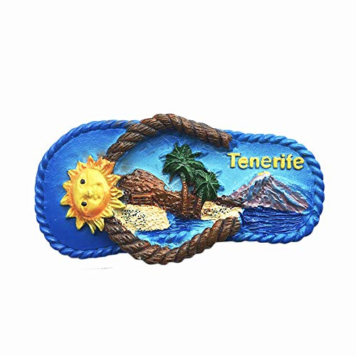 Kühlschrankmagnet Teneriffa, Spanien, 3D-Flip-Flops, Kunstharz, Reise-Souvenirs, handgefertigt, Heim- und Küchendekoration, Teneriffa-Kühlschrankmagnet, Sammlung, Geschenk