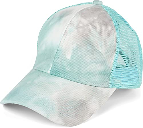styleBREAKER Damen Ponytail Baseball Cap Batik Mesh Klett | Schlitz für hohen Zopf. Luftiges Netzmaterial hinten, atmungsaktive Baumwolle vorn. Kopfumfang 57-60 cm, 7,5 cm Schirm.