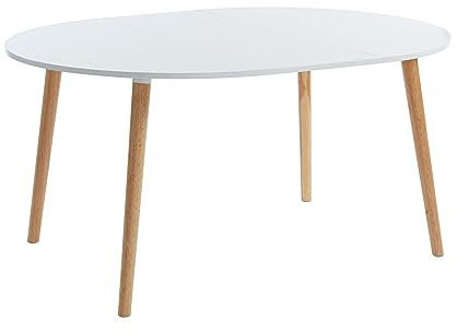 BAÏTA Table de séjour, laqué Blanc, L120-160cm Oracle