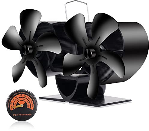 LAMA Wood Burner Heat Fan, 10 Blades Log Burner Fan, Stove Fan for Log Burner Stove, Wood Logs, Fireplace, Gas, Pellets