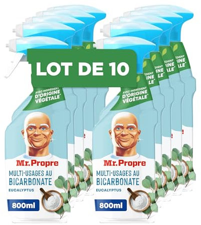 Mr. Propre Spray Javel Parfumé Eucalyptus 800ML, Élimine Jusqu’à 100 % Des Taches Tenaces Pour Un Nettoyage Ultra Hygiénique