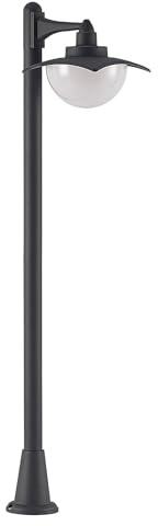 Lindby Außenleuchte Elinda (spritzwassergeschützt (Landhaus, Vintage Rustikal) in Schwarz aus Aluminium (1 flammig E27) - Wegeleuchte Pollerleuchte Wegelampe Sockelleuchte