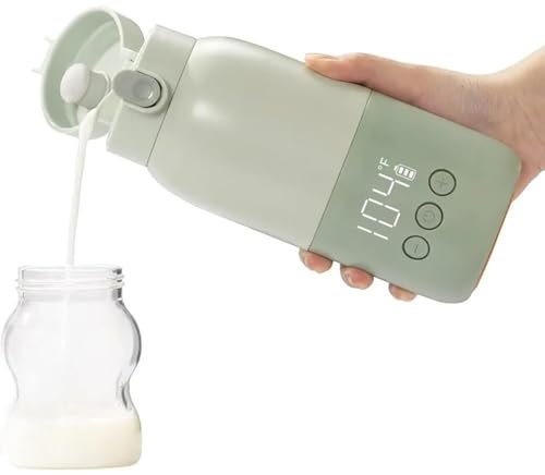 BOLOLO Portable Bottle Warmer for Travel, Super Fast Charging, Instant Breastmilk, Formula, Water, Milk Warmer with 10 Ounces Big Capacity, Baby Flask for Vehicle,car,Airplane Journey