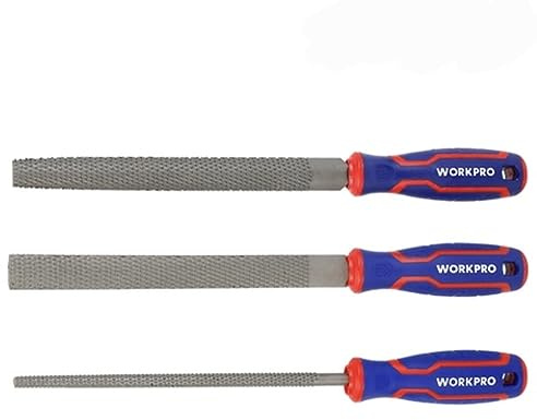 WORKPRO Raspelfeilen-Set, 3-teilig, Größe 200 mm, hochwertiges Werkzeug für Reparaturen und Schleifarbeiten