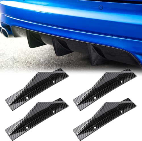 DREAMIZER Alerón Trasero, Spoilers de Parachoques Traseros de Coche, 4PCS Difusor de Spoiler de Parachoques Traseros de automóviles universales, Abdominales Labio de Divisor de Parachoques Trasero
