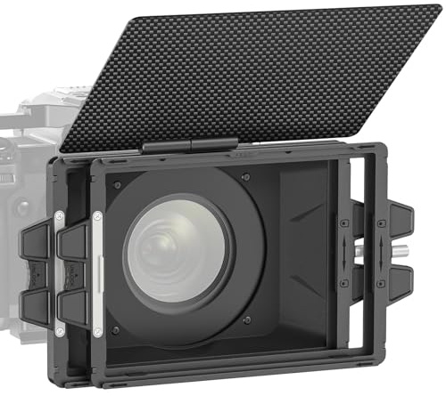 NEEWER Mini Matte Box avec 2 Plateaux de Filtre 4 x5,65, 4 Adaptateurs d'objectif Circulaires, Drapeau en Carbone Compatible avec Accessoire SmallRig et NEEWER Filtre Cinéma K&F NISI TIFFEN, PG002