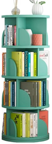 Drehregal Bücher, Drehbares Aufbewahrungsregal, Rundes Bücherregal, Vertikaler Bücherregalturm, Verbesserte Version Mit Verbreitertem Basisdesign, Geeignet for Wohnzimmer, Arbeitszimmer Und Büro