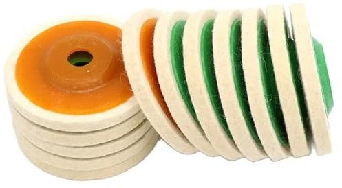 Wool Polishing Wheel 10Pieces 4 Inch 100MM Wool Polishing Wheel Angle Grinder Wheel Felt Polishing Disc Polisher For Cleaning Metal Steel Stone Glass (Color : Coarse wool, Size : 4 inch 100mm)