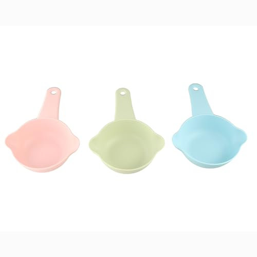 GUEDKIKL Lot de 3 pelles à nourriture pour animaux de compagnie, pelle en plastique antidérapant pour nourriture pour chien, chat, pelle avec trou de suspension pour chiens et chats