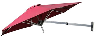 TRGCJGH Sonnenschirm für den Balkon, Aluminium-Ampelschirm mit Ständer, Wandschirm Balkonschirm Terrassenschirm(250cm/8.2ft,Red)