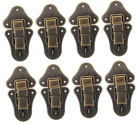 KONTONTY 8pcs Retro Iron Box Buckle Lock Toggle Hasp Latch for Suitcase Wooden Box