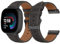 LanQii Lederarmband Kompatible mit Fitbit Versa 4/Versa 3, Fitbit Sense 2/Sense, Damen und Herren Leder Uhrenarmband Ersatzarmbänder, Schwarz
