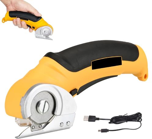 Elektrische Schere, 4.2V 2000mah Kartonschneider Elektrisch Teppichschneider Stoffschneider Schnurlose Elektrisches Schere Elektrische Scheres Stoff mit Usb-Kabel für Stoffe Teppiche Leder