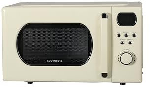 Cookology RETDD20CR Freestanding Retro Microwave - 20 Litre Capacity - With 25.5cm Turntable - 800W Microwave - 8 Auto Cooking Programs - 5 Cooking Power Levels - Defrost Setting - Cream