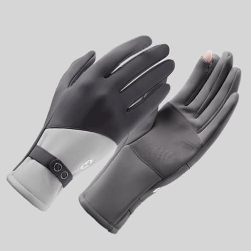 SUREK Caldi Guanti in Poliestere con Dita Touch Screen Fodera Calda Guanti da Ciclismo con Fibbia Elastica per la Guida in Bicicletta Comodo