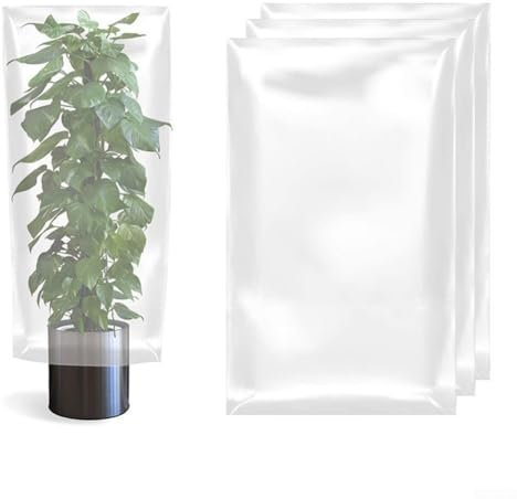 HEBEOT Housse de protection contre le gel pour plantes - Film plastique transparent résistant au froid - Pour pots de fleurs - Pour l'hiver - 60 x 80 cm