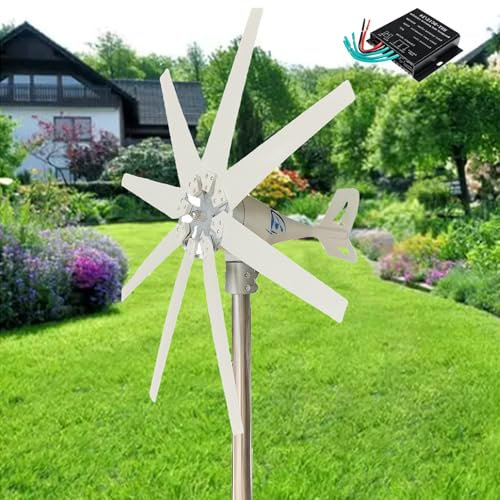 Kit de generador eólico de 14000 W, 12 V/24 V/48 V con aspas, kit de generador de turbina eólica con controlador de carga, generador de energía eólica para uso marítimo y doméstico,(12v With Controlle