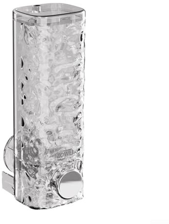 YJDOORPLAY Dispenser di sapone da parete con forte ventosa, per bagno, doccia, gel, shampoo, dispenser a pressione per piastrelle in marmo e vetro (trasparente)