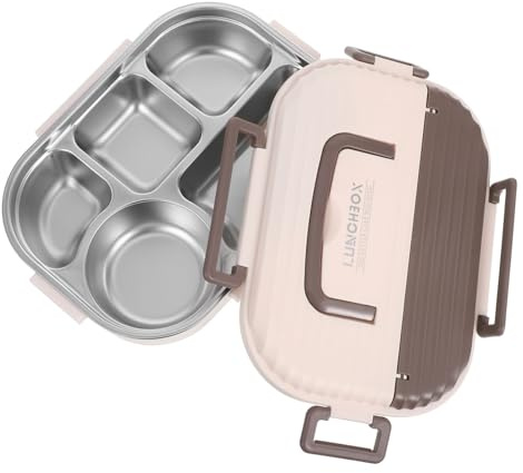 Gatuida Caja Bento Doble Acero Inoxidable con Compartimentos Hermética y Prueba de Fugas Microondas y Lavavajillas Contenedor Comida Portátil para Adultos