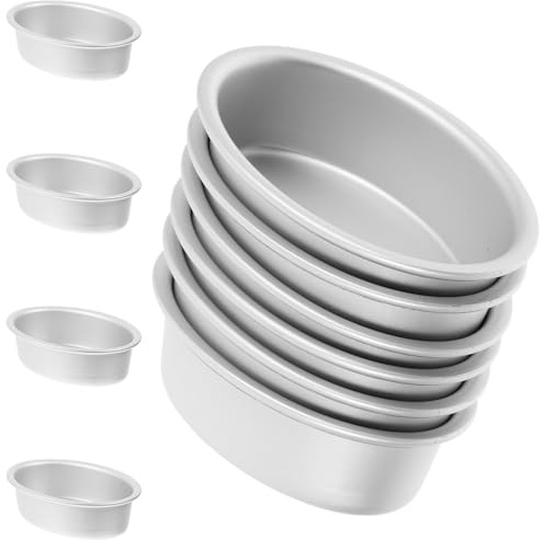 Lurrose 10 pezzi Teglie Ovali per Cheesecake in Alluminio Antiadherente Stampi per Dolci e Budino Teglie Professionali da Forno per Torta Resistenti e Facili da Pulire per Cucina e