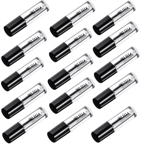 Zerodeko 20 Tubos de Rímel Recargables de Acrílico Diseño Antifugas para Pestañas, Capacidad 0.8ml, Ideales para Uso Diario y Viajes