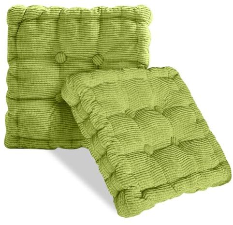 Umllpet Set med 2 utomhusstolsdynor - 40 x 40 cm - Golvdyna, 10 cm tjock madrassdyna - För hem, kontor, kök, matsal, inomhus och utomhus