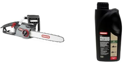 Oregon 2400W Powerful Corded Electric Chainsaw with 16-Inch (40cm) Guide Bar & ControlCut Saw Chain, 3-Year Warranty (CS1400) + Oregon Bio Chain Oil,1L