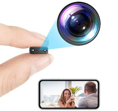 LICAEVEY Mini WiFi-kamera för Inomhusövervakning Av Babydjur Inomhus, 1080P HD Trådlös Hemsäkerhetskamera med Mörkerseende, Rörelsedetektering, Liten Dold Spionkamera