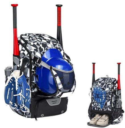 Borsa Da Softball,Zaino Regolabile Leggero E Capiente Con Gancio Da Recinzione - Borsa da Baseball per ragazzi | Calcio football giochi sportivi viaggio e pratica allenamento estate e primavera
