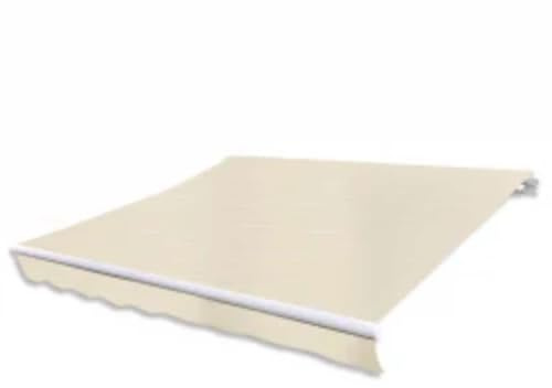 Foknhdi Toldo de brazo articulado de 600 x 300 cm, color blanco crema, toldo ajustable para terraza con marco de aluminio resistente y soporte de pared, dispensador de sombra estable para balcón