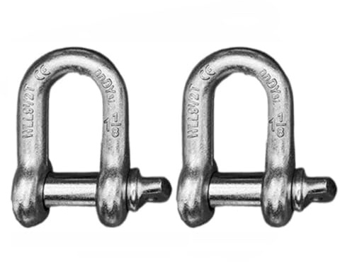 Serrures à manille à anneau en D 0,5T-55T, manilles de levage robustes, matériau en acier allié, for le gréement, le transport, maillon de chaîne en acier(1.5t-2pack)