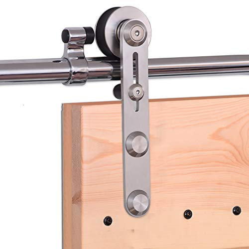 243cm/8FT Edelstahl Laufschiene Schiebetürbeschlag，Innentüren Schiebetürsystem für Schiebetüren, für Holztür -stainless steel sliding barn wood door