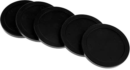 Baoblaze 5er Pack Air Hockey Zubehör Eishockey Puck aus Kunststoff - Schwarz, 62mm