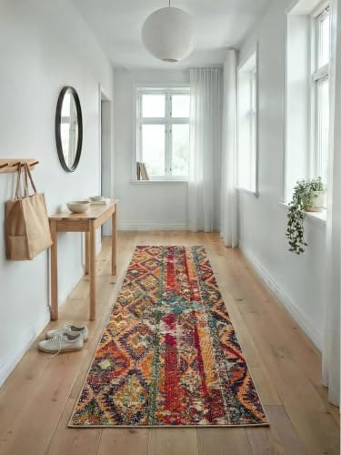 benuta Nest Vintage Teppich Casa - Mehrfarbig 70x240 cm - Teppich für Wohnzimmer, Schlafzimmer und Flur - Pflegeleicht - Fußbodenheizung Geeignet