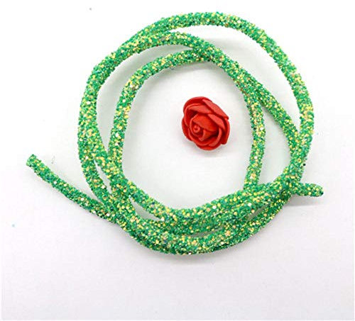 WEDSA 10 Yards 6mm Glitter Pailletten Strass Soft Tube Cord Rop für DIY Sandalen Armband Kleidungshalsband Craft Supplies-Grass grün