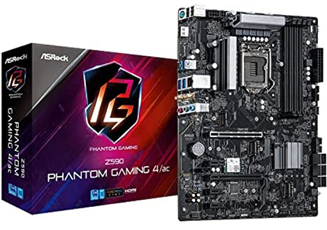 ASROCK Z590 Phantom Gaming 4/AC LGA1200/ Intel Z590/ DDR4/ Quad CrossFireX/ SATA3&USB3.2/ M.2/ WiFi&Bluetooth/ATX Motherboard